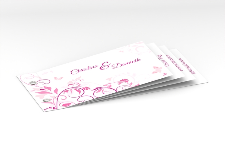 Hochzeitseinladung Lilly Booklet pink