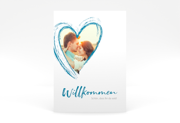 Willkommensschild Poster Liebe 50 x 70 cm Poster tuerkis