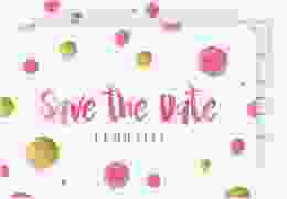 Save the Date-Postkarte Geburtstag Dots A6 Postkarte pink