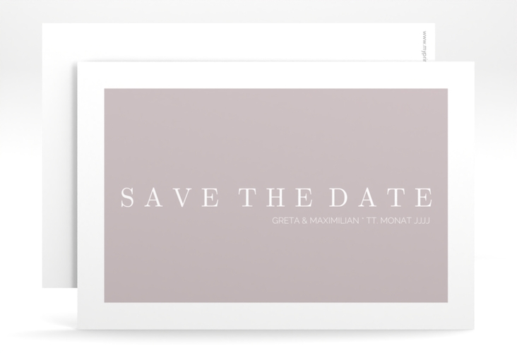 Save the Date-Karte Simply A6 Karte quer grau