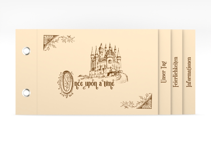 Hochzeitseinladung Storybook Booklet mit Märchenschloss