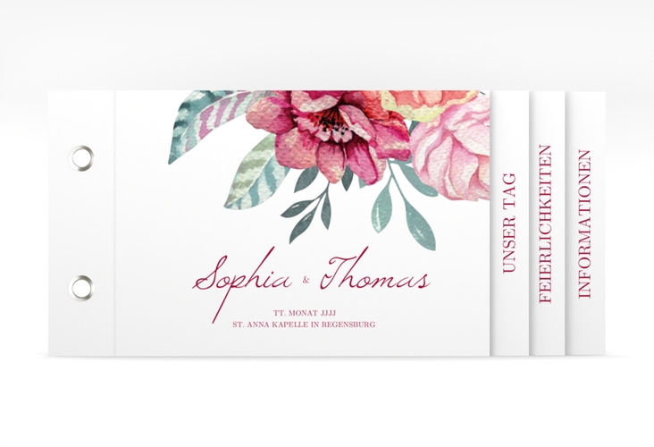 Hochzeitseinladung Blooming Booklet weiss