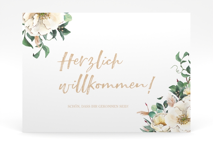 Willkommensschild Poster Ivory 70 x 50 cm Poster weiss