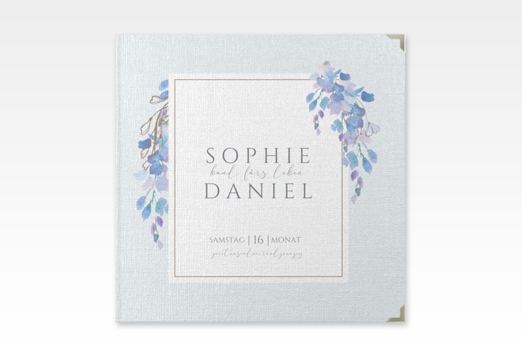 Gästebuch Selection Hochzeit Blauregen Leinen-Hardcover mit Wisteria-Blüten