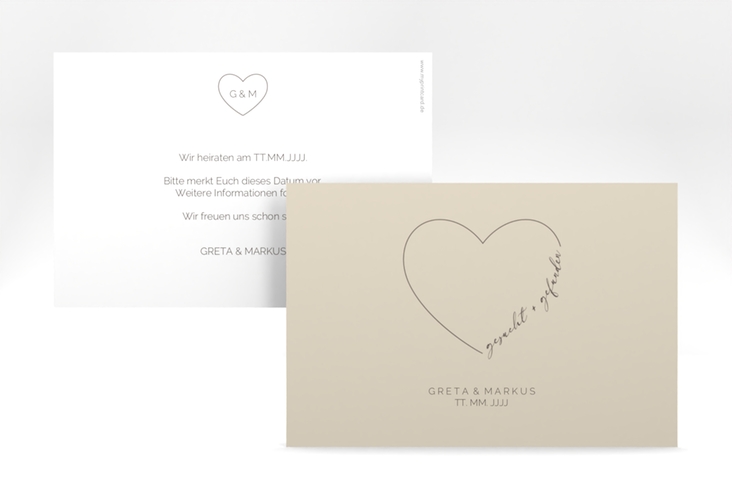 Save the Date-Karte Lebenstraum A6 Karte quer beige