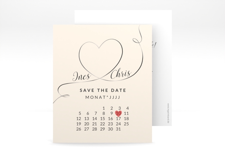 Save the Date-Kalenderblatt Dolce Kalenderblatt-Karte beige