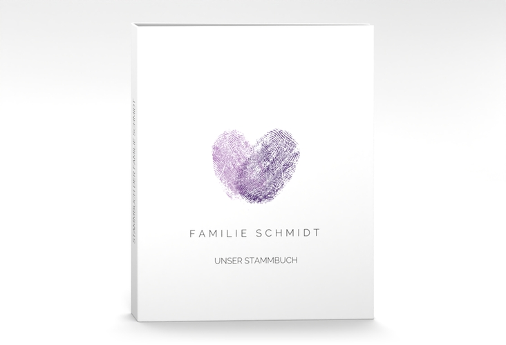 Stammbuch A4 Fingerprint Stammbuch A4 lila schlicht mit Fingerabdruck-Motiv