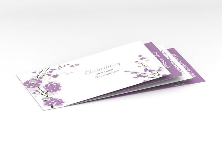 Hochzeitseinladung Salerno Booklet flieder