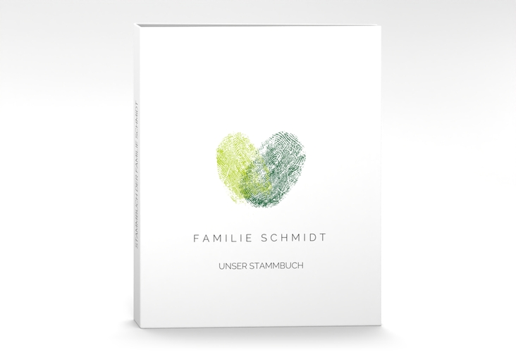 Stammbuch A4 Fingerprint Stammbuch A4 gruen schlicht mit Fingerabdruck-Motiv