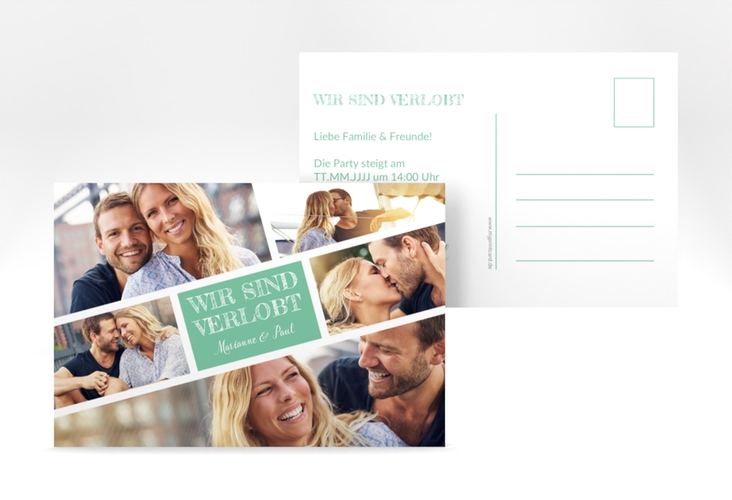 Verlobungskarte zur Hochzeit Rise A6 Postkarte mint