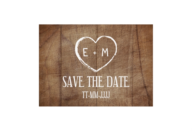 Save the Date-Visitenkarte Wood Visitenkarte quer braun