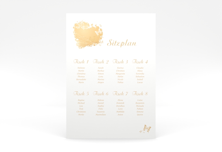 Sitzplan Poster Hochzeit Mailand 50 x 70 cm Poster beige