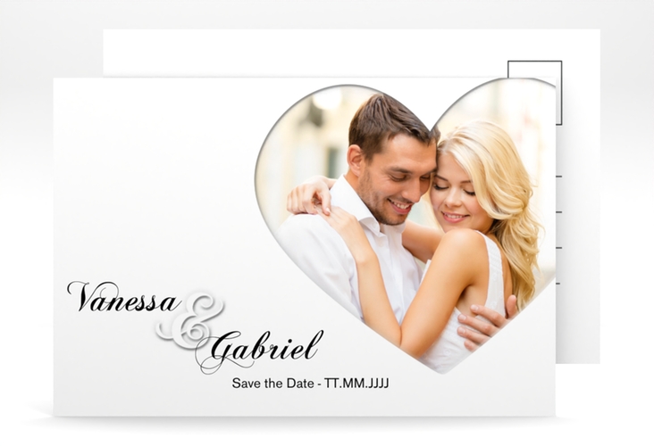 Save the Date-Postkarte Sweetheart A6 Postkarte weiss