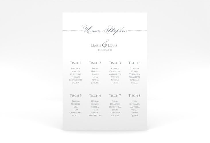 Sitzplan Poster Hochzeit Pure 50 x 70 cm Poster