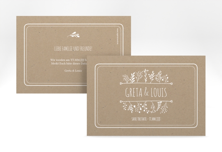 Save the Date-Karte Hochzeit Chalk A6 Karte quer Kraftpapier