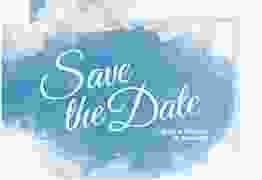 Save the Date-Postkarte Frozen A6 Postkarte blau mit Winter-Design