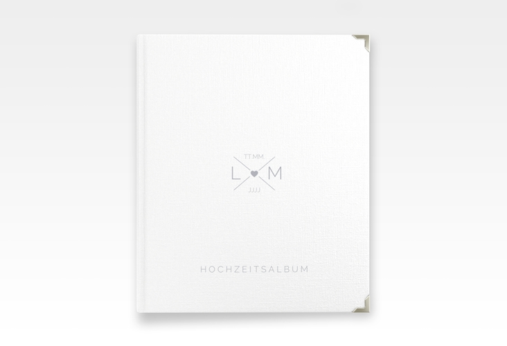 Hochzeitsalbum Initials 21 x 25 cm grau mit Initialen im minimalistischen Design