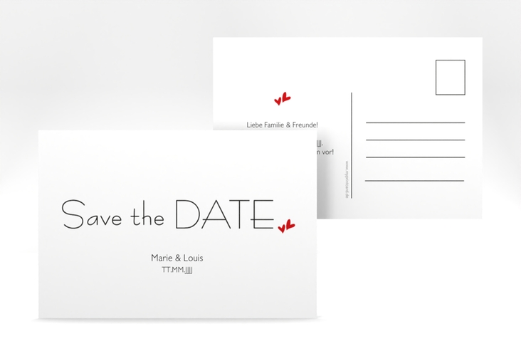 Save the Date-Postkarte Twohearts A6 Postkarte