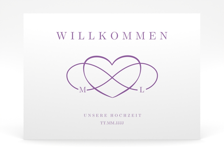 Willkommensschild Poster Infinity 70 x 50 cm Poster lila