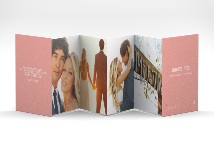 Foto-Leporello Hochzeit Weddingpass Leporello rosa