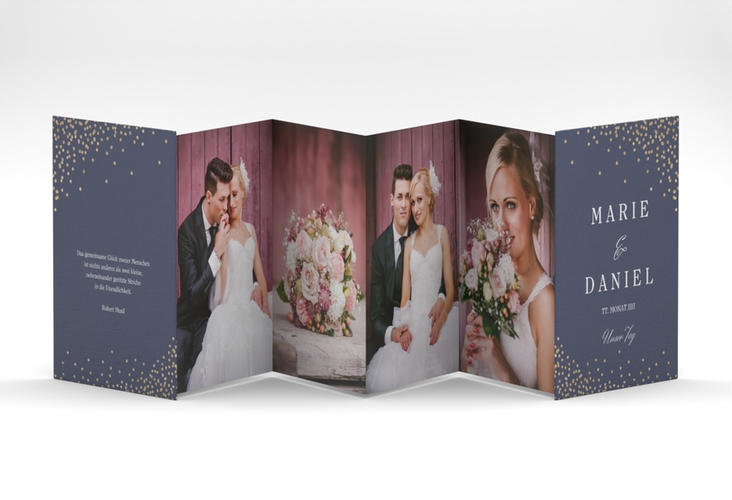 Foto-Leporello Hochzeit Glitter Leporello blau