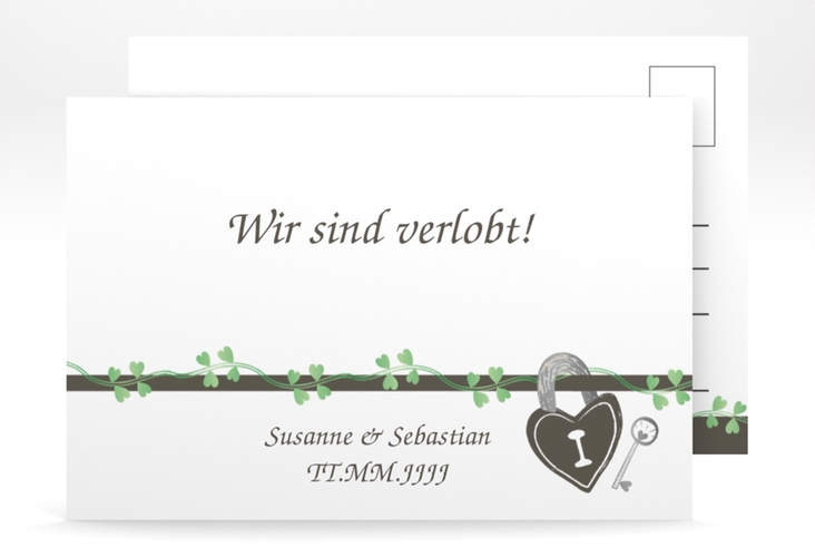 Verlobungskarte Hochzeit Oviedo A6 Postkarte gruen