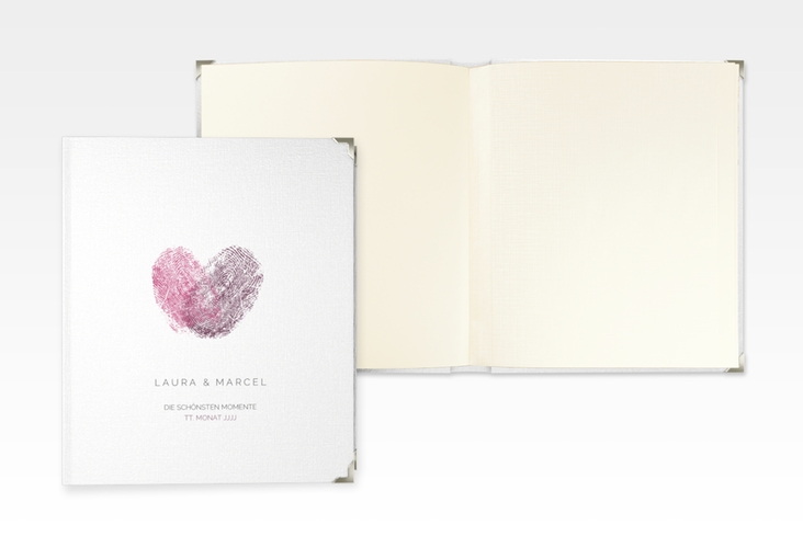 Hochzeitsalbum Fingerprint 21 x 25 cm schlicht mit Fingerabdruck-Motiv