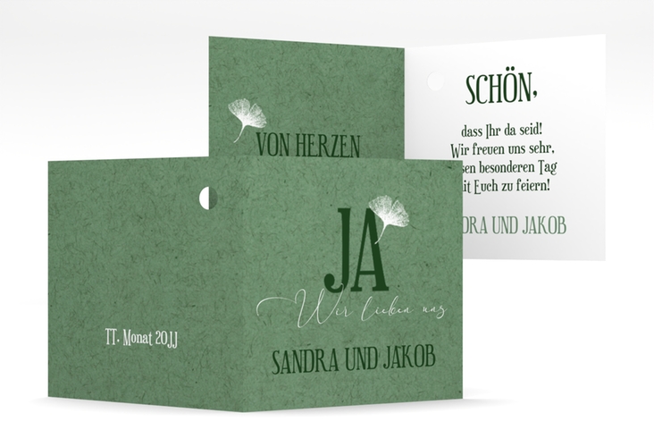 Geschenkanhänger Hochzeit Ja Geschenkanhänger 10er Set hochglanz mit Ginkgo-Blatt