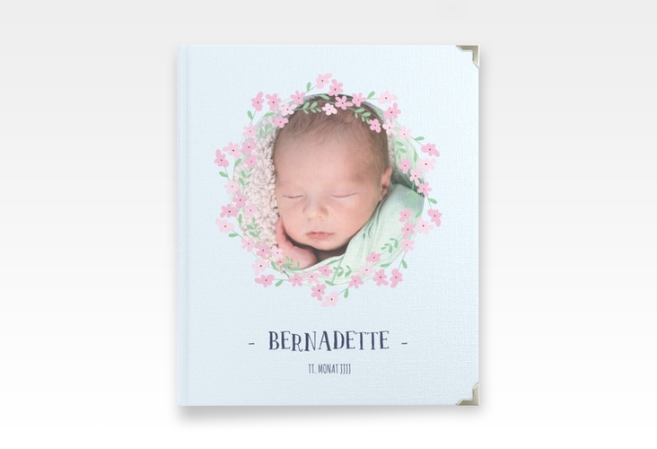 Baby Fotoalbum Blumig 21 x 25 cm blau