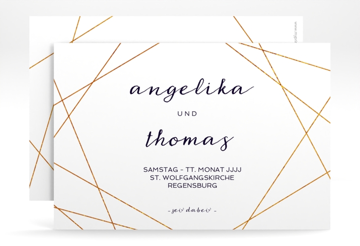 Save the Date-Karte Asymmetry A6 Karte quer weiss hochglanz