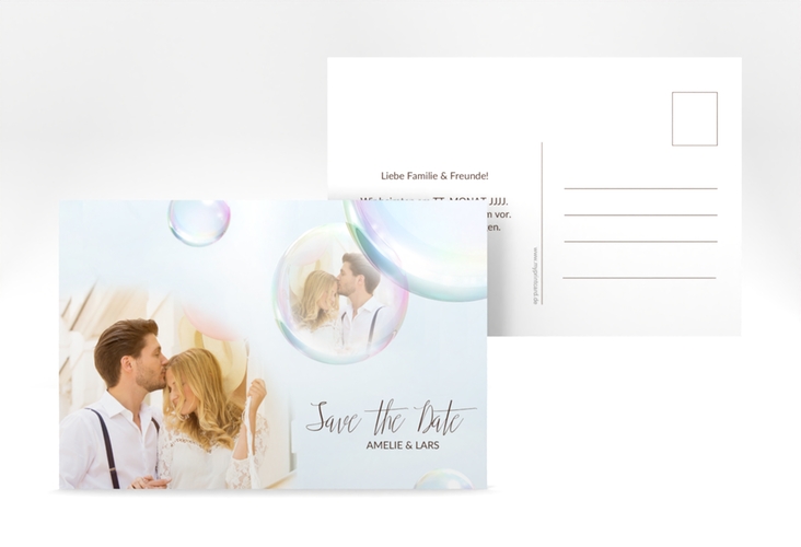 Save the Date-Postkarte Dreams A6 Postkarte weiss