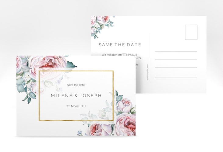 Save the Date-Postkarte Embrace A6 Postkarte gold