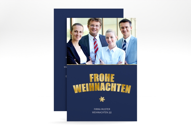 Geschäftliche Weihnachtskarte Weihnachtsfunkeln A6 Karte hoch gold