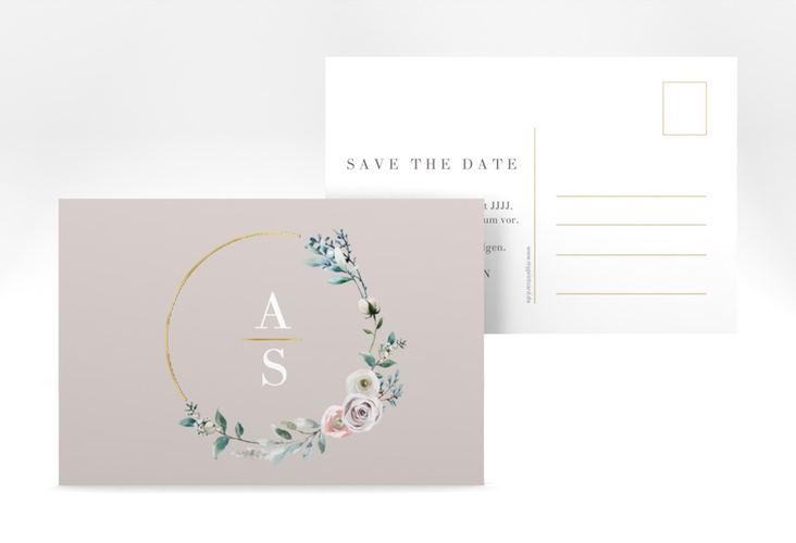 Save the Date-Postkarte Symphonie A6 Postkarte gold