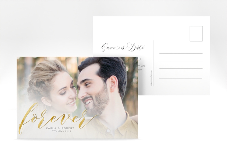 Save the Date-Postkarte Promise A6 Postkarte gold