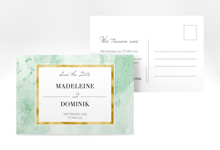 Save the Date-Postkarte Marble A6 Postkarte gold