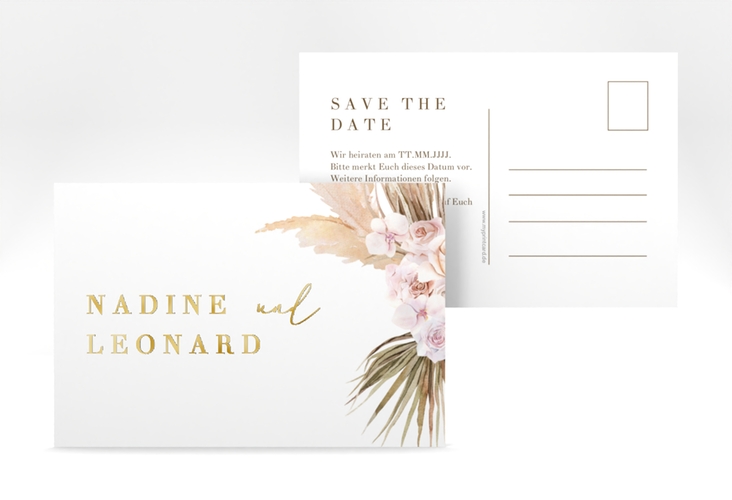 Save the Date-Postkarte Nude A6 Postkarte gold