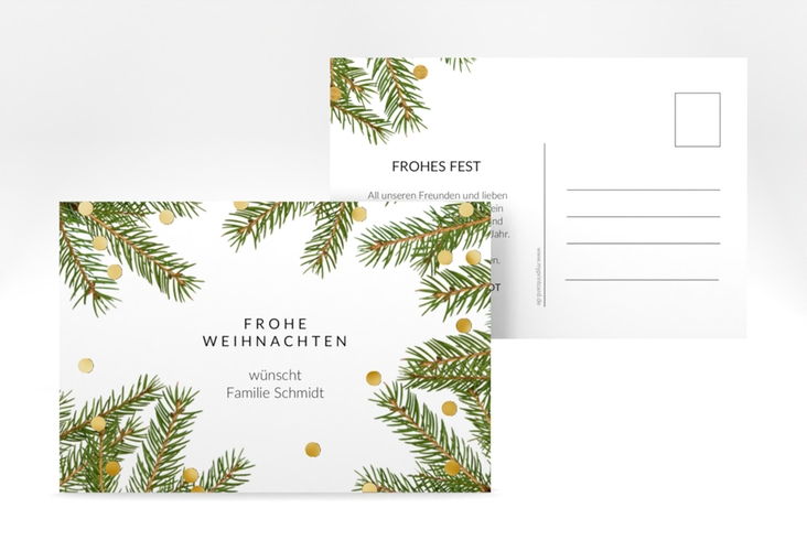 Weihnachtskarte Advent A6 Postkarte gold