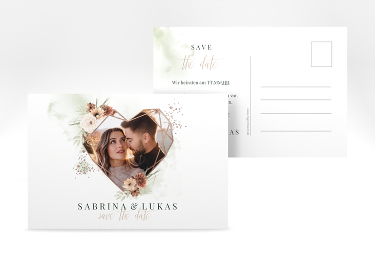 Save the Date-Postkarte Odeur A6 Postkarte rosegold