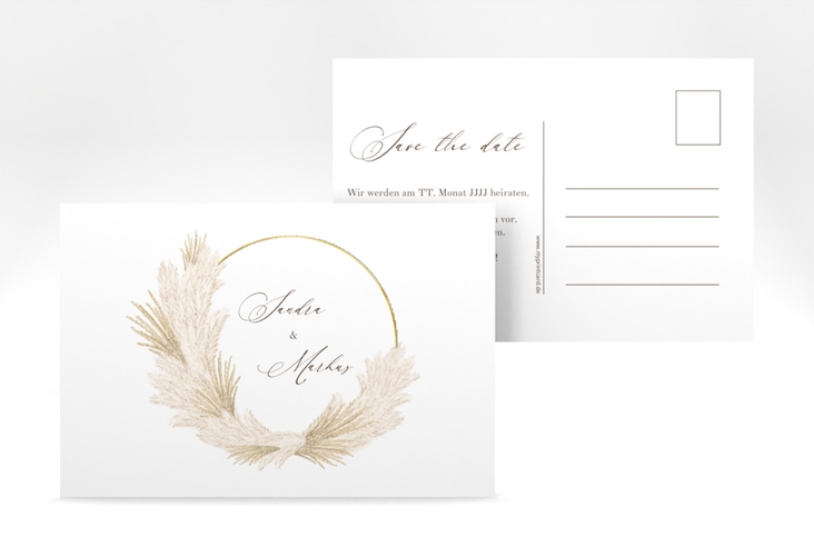 Save the Date-Postkarte Pumila A6 Postkarte gold