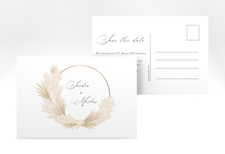 Save the Date-Postkarte Pumila A6 Postkarte rosegold