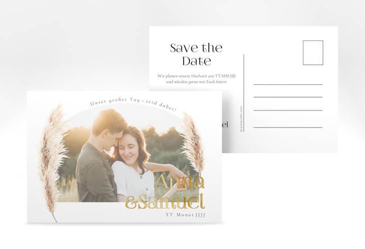 Save the Date-Postkarte Boholove A6 Postkarte gold