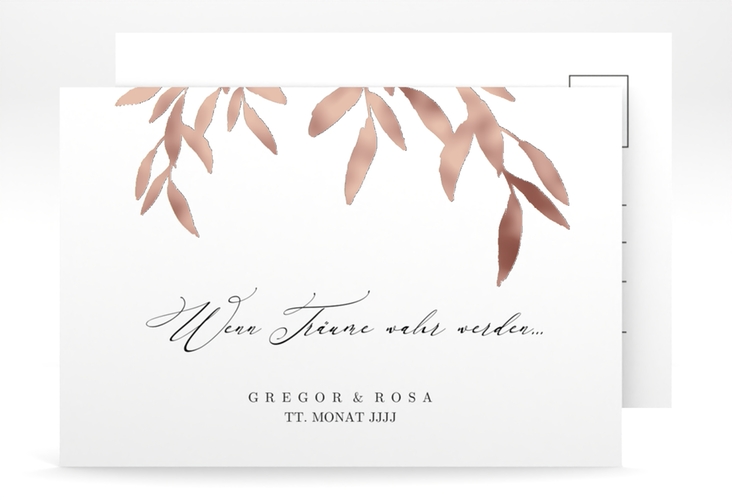 Save the Date-Postkarte Demure A6 Postkarte rosegold