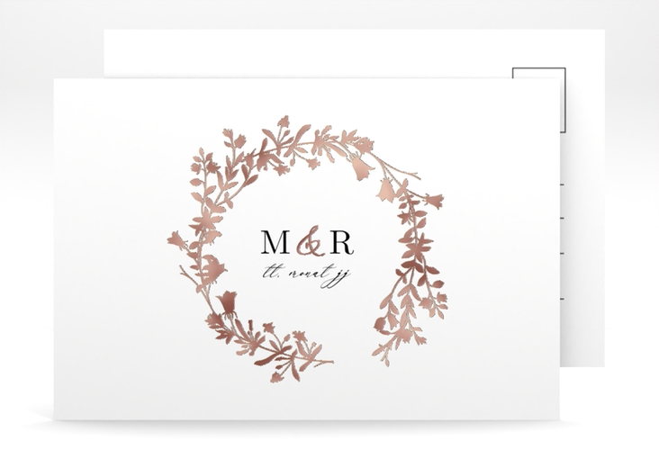 Save the Date-Postkarte Filigree A6 Postkarte rosegold