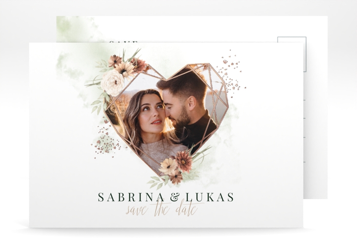 Save the Date-Postkarte Odeur A6 Postkarte rosegold