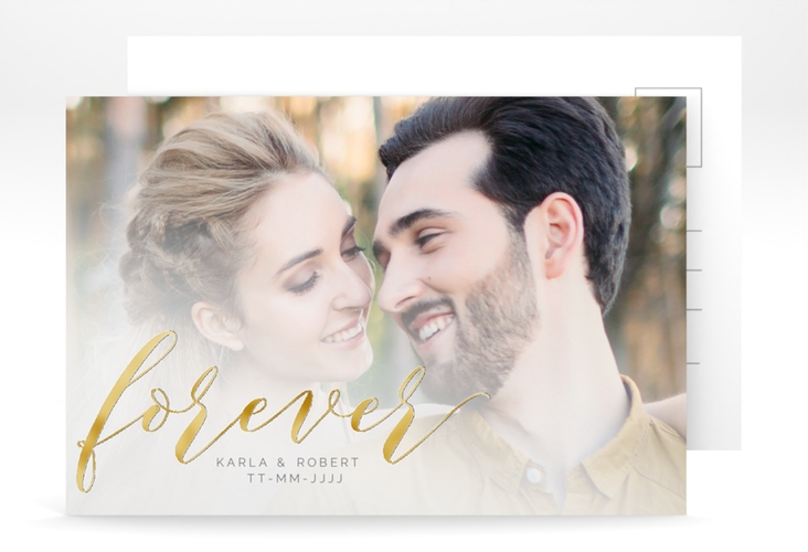 Save the Date-Postkarte Promise A6 Postkarte gold