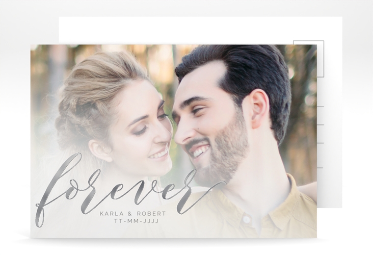 Save the Date-Postkarte Promise A6 Postkarte silber