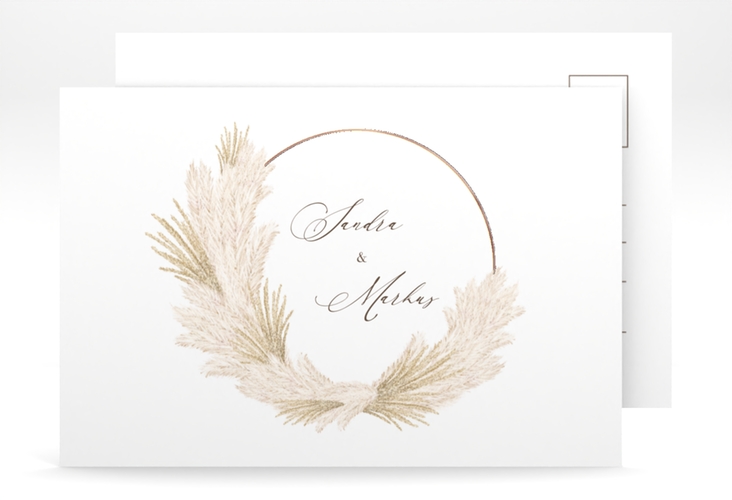 Save the Date-Postkarte Pumila A6 Postkarte rosegold