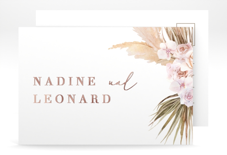 Save the Date-Postkarte Nude A6 Postkarte rosegold