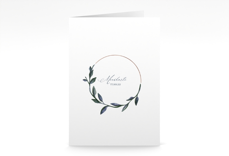 Menükarte Hochzeit Botanica A5 Klappkarte hoch rosegold